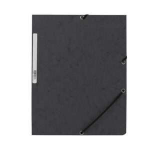 Carpeta con gomas cartón negra con solapas din a4