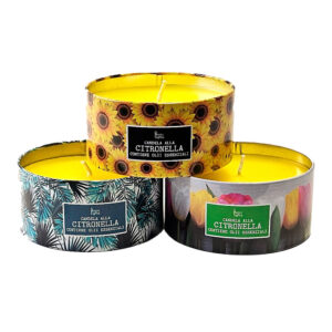 Vela lata fantasía citronela 100 g, modelos variados